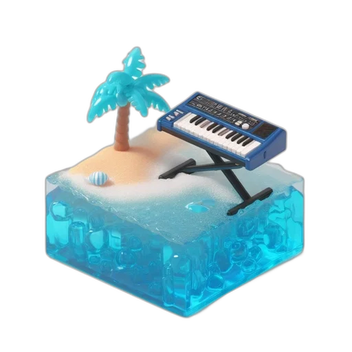 furniture, vaporwave, 3d render, concept art transparent PNG cut-out
