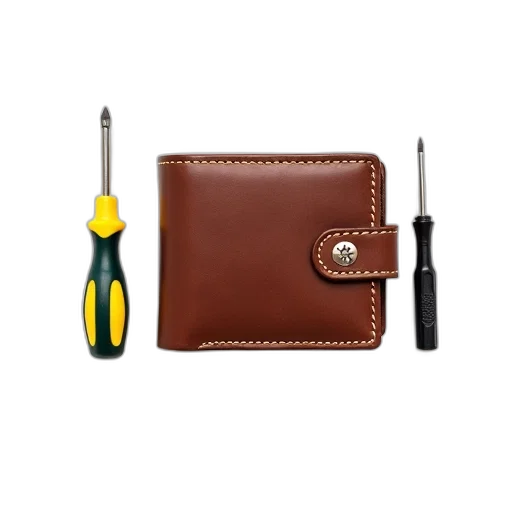 staff, brown, leather, wallet transparent PNG cut-out