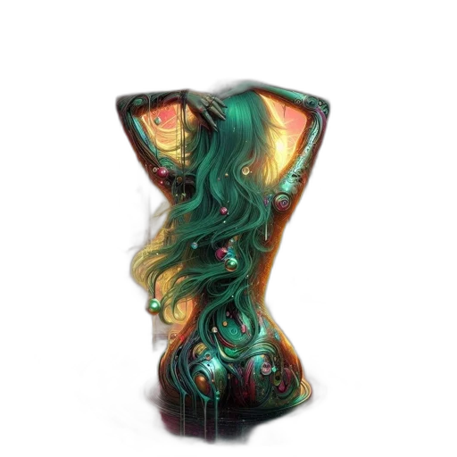 hair, bottle, dress, jewelry transparent PNG cut-out