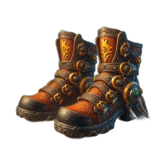 shoes, weapon, 3d render, concept art transparent PNG cut-out