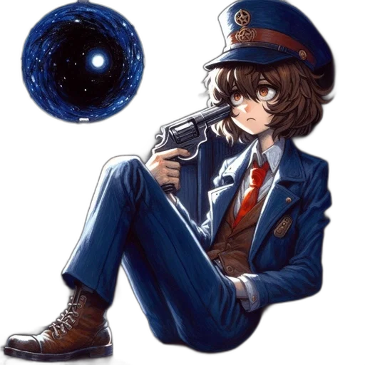 staff, weapon, jacket, robot transparent PNG cut-out