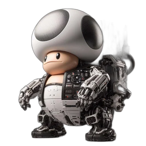 robot, concept art, 3d render, elaborate transparent PNG cut-out
