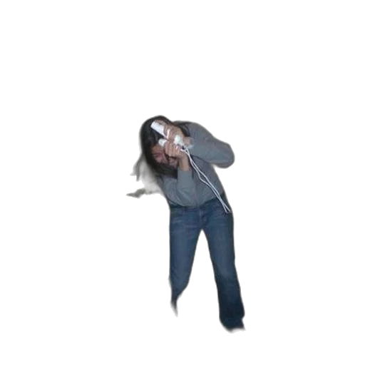 creature, jacket, hair, staff transparent PNG cut-out