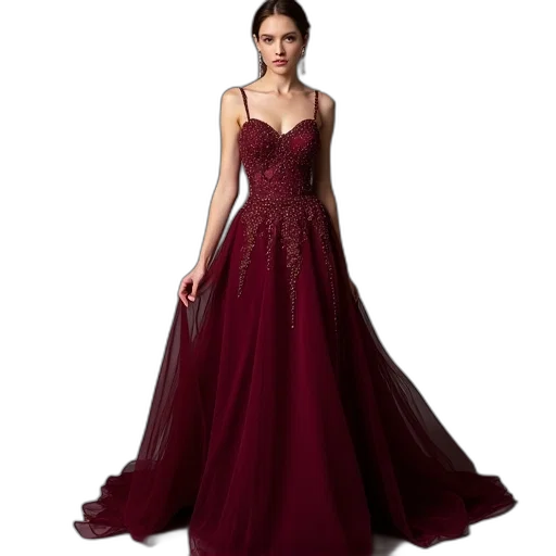 dress, red, dark, line transparent PNG cut-out