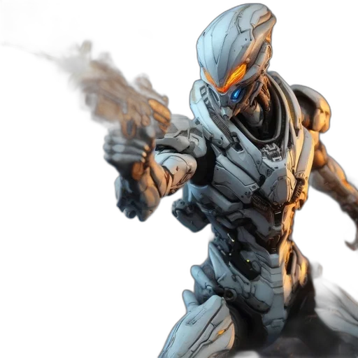 robot, concept art, comic book art, 3d render transparent PNG cut-out