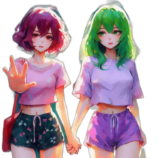 dress, pixel art, anime, watercolor transparent PNG cut-out