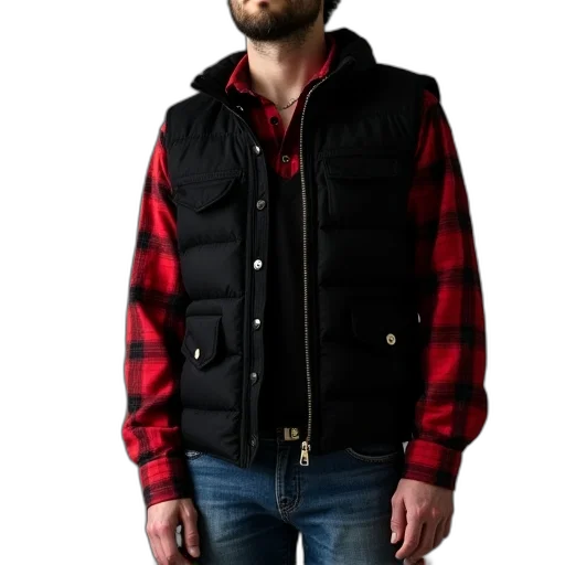 jacket, cyberpunk, black, vest transparent PNG cut-out