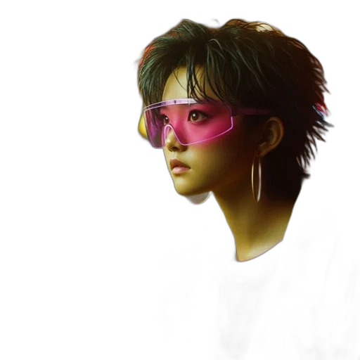mask, face, cyberpunk, vaporwave transparent PNG cut-out
