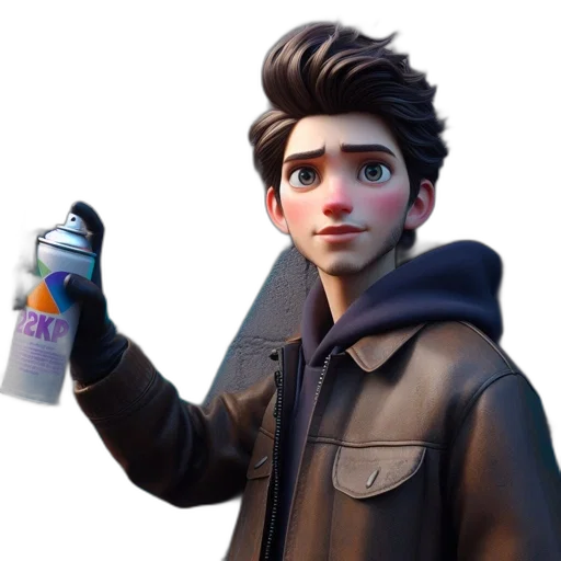 bottle, jacket, face, creature transparent PNG cut-out