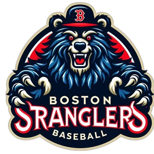 fierce-looking, blue, red, bear transparent PNG cut-out