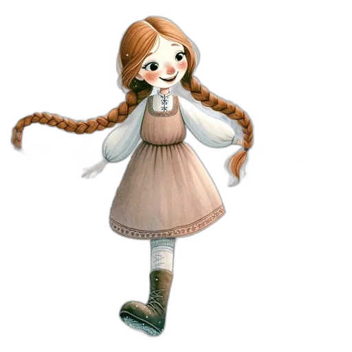 dress, staff, hair, creature transparent PNG cut-out