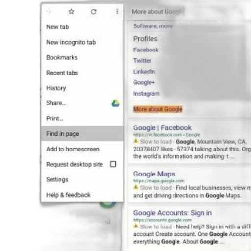 screenshot, google, chrome, menu transparent PNG cut-out