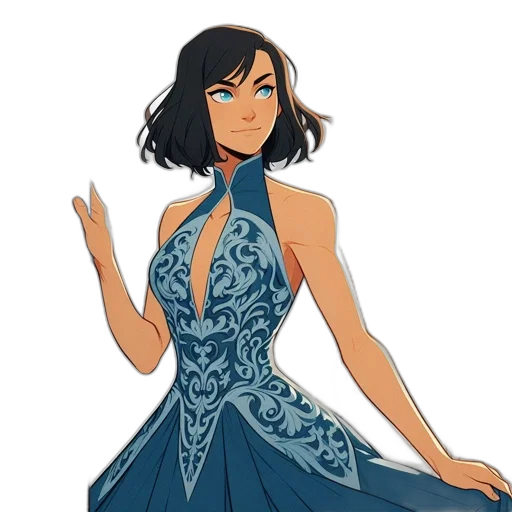 dress, concept art, fantasy art, cartoon transparent PNG cut-out