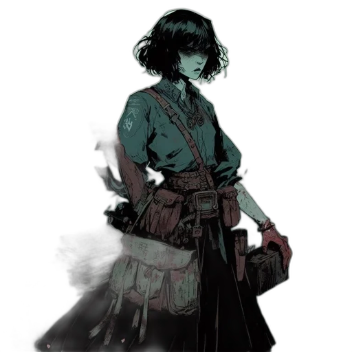staff, dress, jacket, weapon transparent PNG cut-out