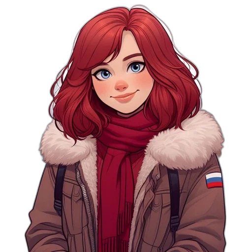 jacket, face, staff, hair transparent PNG cut-out