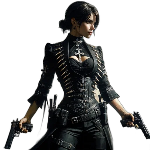 weapon, jacket, concept art, cyberpunk transparent PNG cut-out