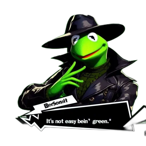 hat, concept art, kermit, frog transparent PNG cut-out