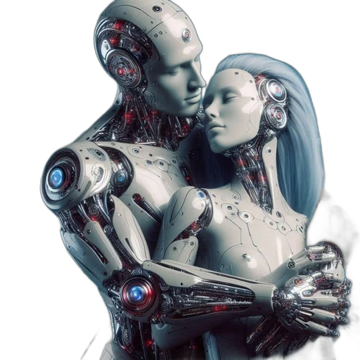 robot, cyberpunk, concept art, 3d render transparent PNG cut-out