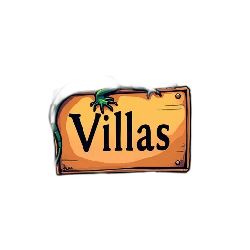3d render, sign, villas, costa transparent PNG cut-out