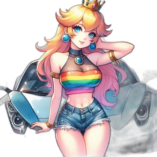 car, dress, vaporwave, anime transparent PNG cut-out
