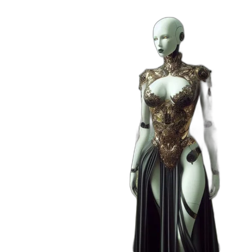 dress, robot, jewelry, concept art transparent PNG cut-out