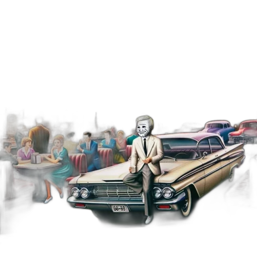 car, concept art, photorealistic, comic book art transparent PNG cut-out