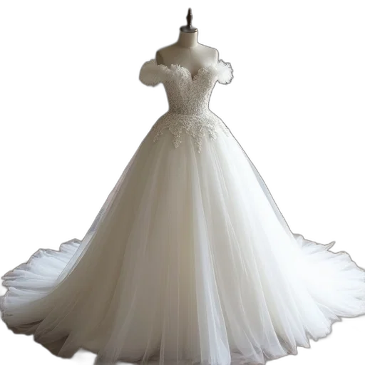 dress, crown, 3d render, wedding transparent PNG cut-out