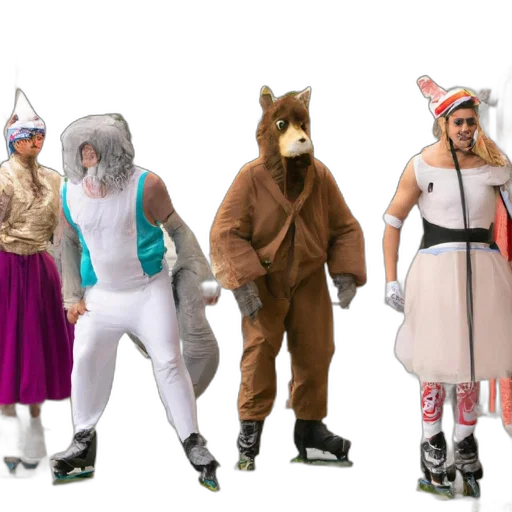 concept art, four, uniquely, attired transparent PNG cut-out