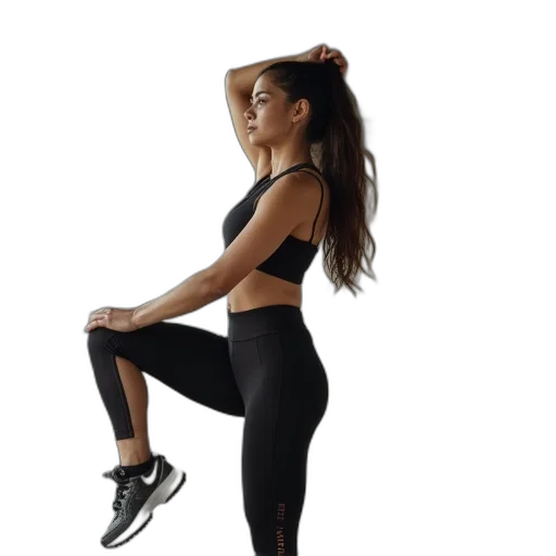 staff, woman, sportswear, doing transparent PNG cut-out