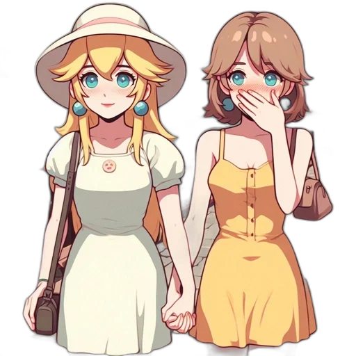 dress, hat, anime, pixel art transparent PNG cut-out