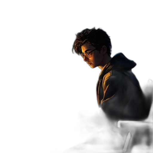 jacket, face, staff, robot transparent PNG cut-out