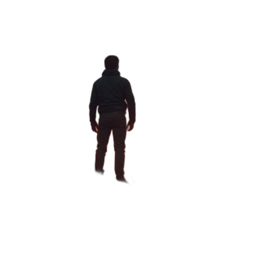 jacket, staff, robot, creature transparent PNG cut-out