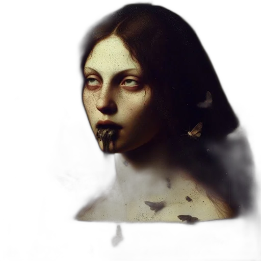 face, mask, creature, photorealistic transparent PNG cut-out