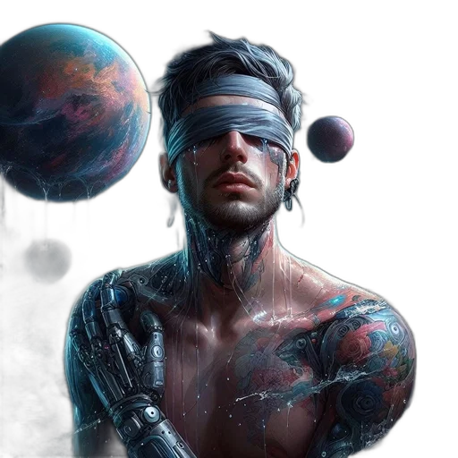 cyberpunk, concept art, fantasy art, photorealistic transparent PNG cut-out