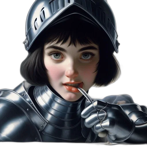 robot, face, weapon, jacket transparent PNG cut-out