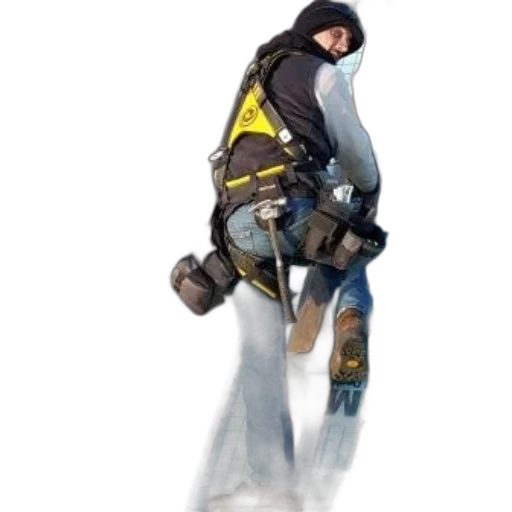 jacket, weapon, staff, robot transparent PNG cut-out