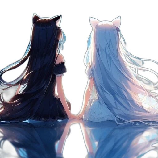 dress, anime, concept art, watercolor transparent PNG cut-out