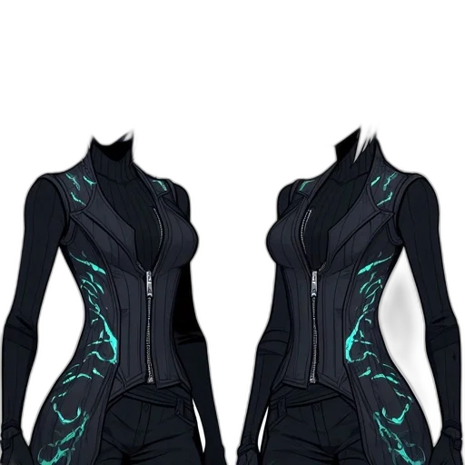 jacket, dress, cyberpunk, concept art transparent PNG cut-out