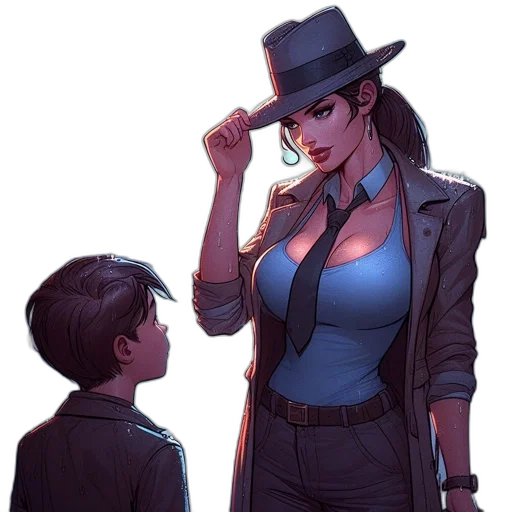 hat, jacket, staff, face transparent PNG cut-out