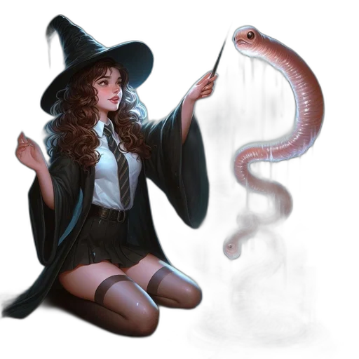 staff, hat, creature, dragon transparent PNG cut-out