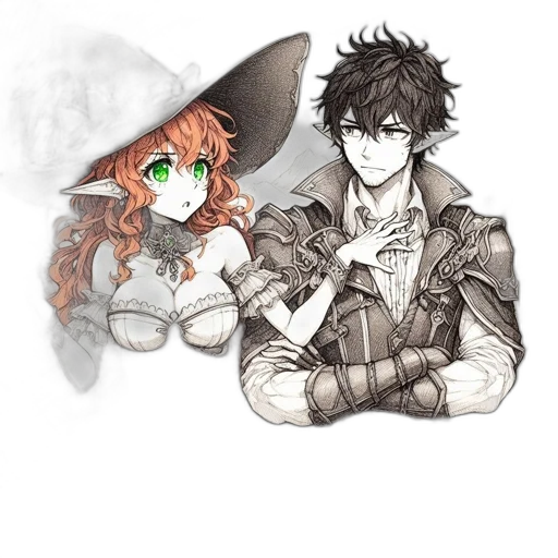 hat, jacket, staff, weapon transparent PNG cut-out