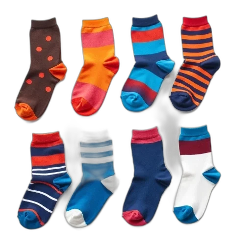 shoes, colorful, collection, socks transparent PNG cut-out