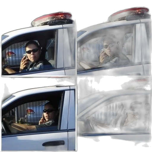 car, face, mask, collage transparent PNG cut-out