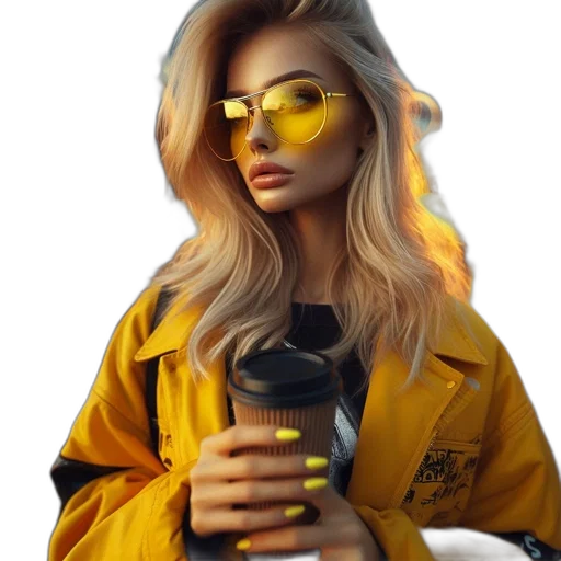 jacket, staff, face, hair transparent PNG cut-out