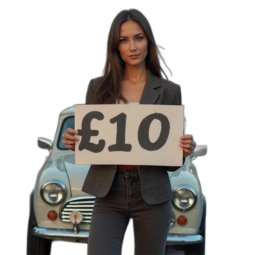 car, jacket, lady, holding transparent PNG cut-out