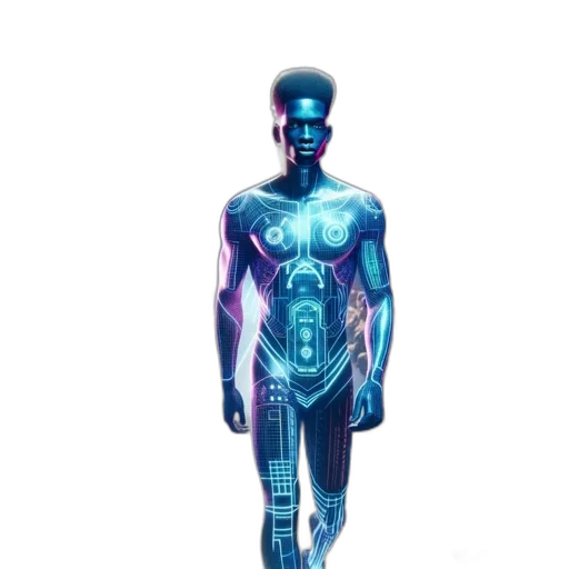 robot, concept art, cyberpunk, pixel art transparent PNG cut-out