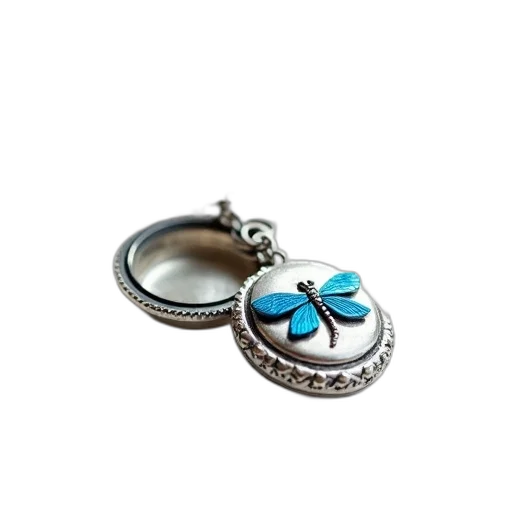 jewelry, blue, silver, locket transparent PNG cut-out