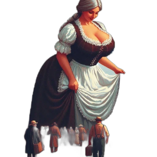 dress, staff, hat, concept art transparent PNG cut-out