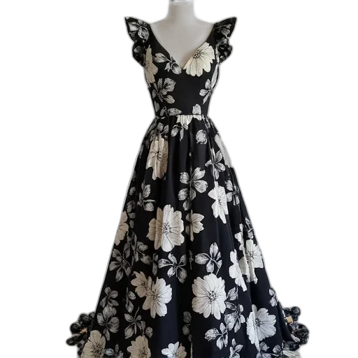 dress, monochrome, dark, black transparent PNG cut-out
