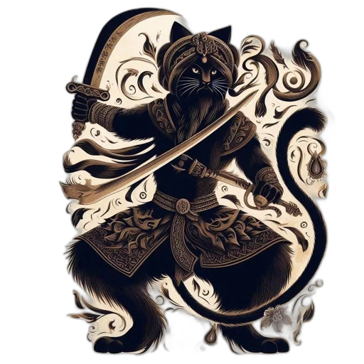 dragon, staff, sword, mask transparent PNG cut-out